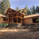 wide view of build of log home kit