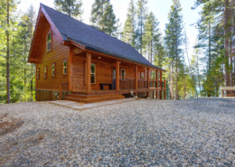 Outside view of a log home kit